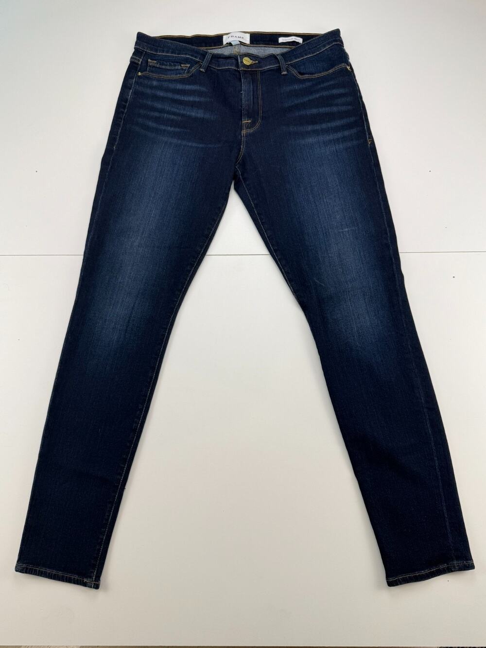 FRAME LE SKINNY DE JEANNE MID RISE DARK WASH WLLINGTON WOMENS 31 NWT